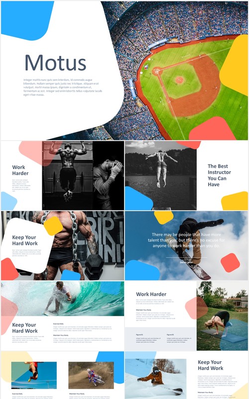 多用途户外运动健身展示宣传PPT模板motus multipurpose powerpoint template