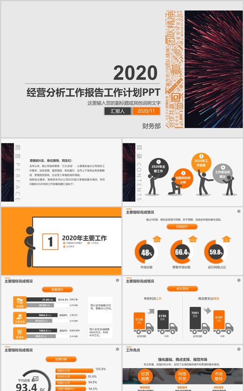 2020经营分析工作报告工作计划PPT模板