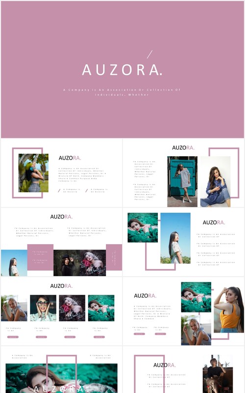 时尚电子照片展示PPT模板auzora powerpoint template