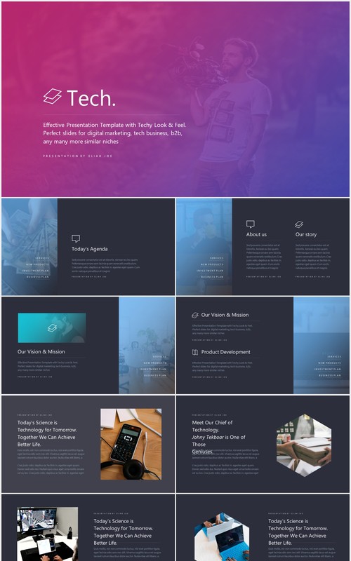 商业互联网技术项目宣传展示PPT模板tech powerpoint template