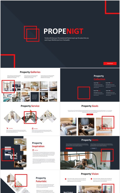 家居产品展示图片排版PPT国外模板Propenight - Powerpoint Template