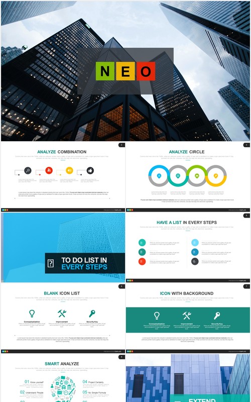 高端商业计划工作报告可视化图表PPT模板neo powerpoint