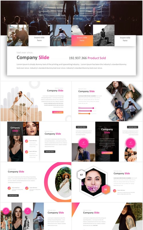 时尚公司宣传介绍PPT图表模板Company Slides Powerpoint Template