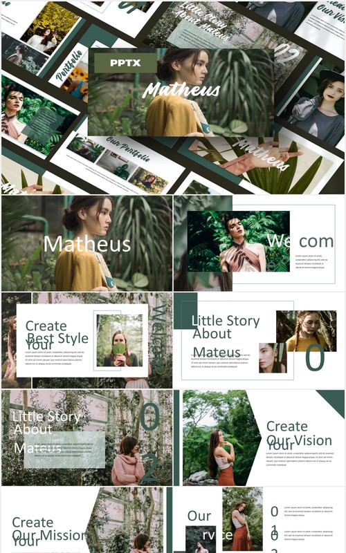 摄影作品展示PPT模板Matheus - Powerpoint Template