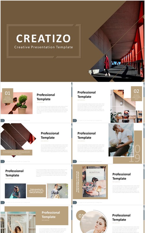 国外时尚简约PPT模板creatizo powerpoint template