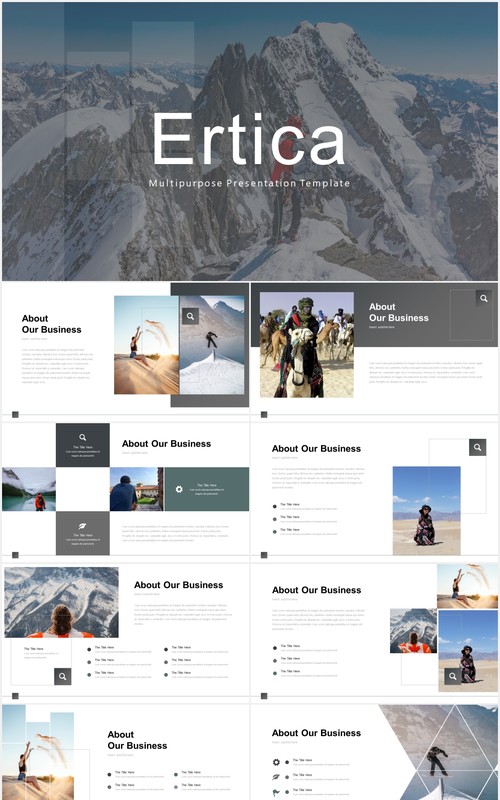 户外旅游摄影宣传展示PPT模板ertica powerpoint template