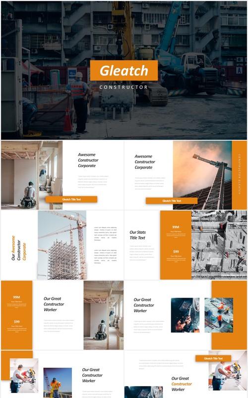 施工现场安全建筑PPT国外模板gleatch powerpoint template