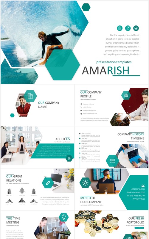 简约公司项目宣传介绍工作报告PPT模板amarish powerpoint template