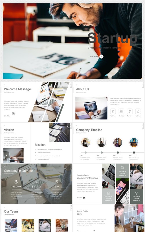 项目启动报告总结PPT数据图表素材模板startup powerpoint template
