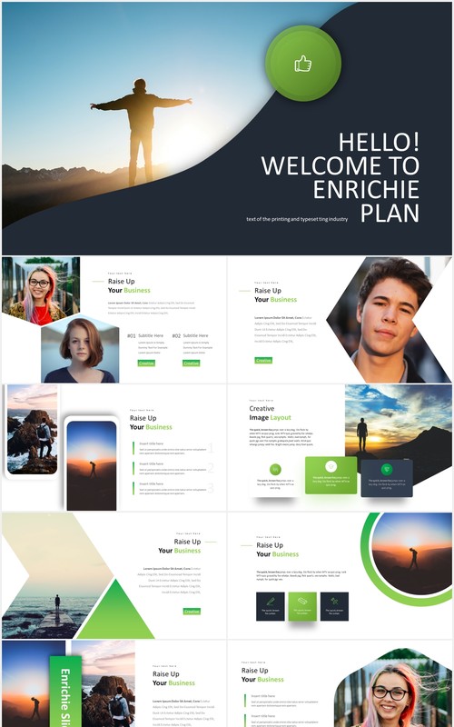 国外实用图表PPT模板Enrichie Powerpoint Template