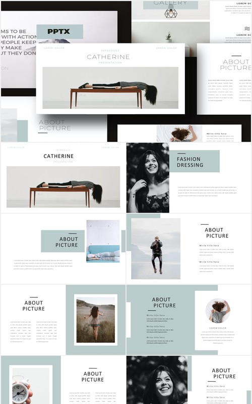 商业公司产品展示PPT模板Catherine - Powerpoint Template Business Company