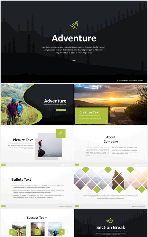 户外旅游探险PPT模板adventure powerpoint template
