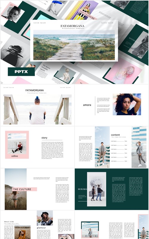 时尚作品图片展示PPT模板Proposal Minimal Powerpoint