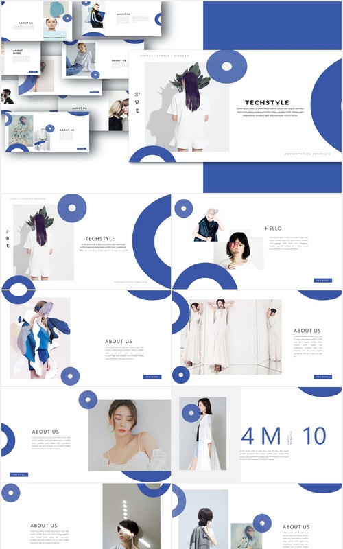 简约设计师作品展示PPT模板MNML - Stylist Powerpoint