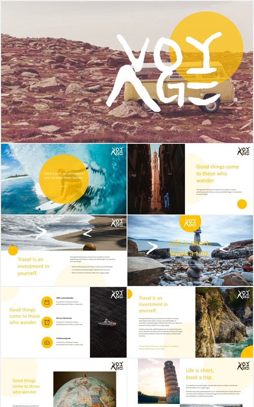 远航旅游商务宣传展示PPT模板voyage travel business powerpoint template