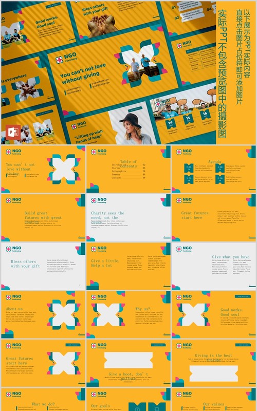 非政府组织商界慈善机构协会PPT版式模板NGO PowerPoint Presentation Template