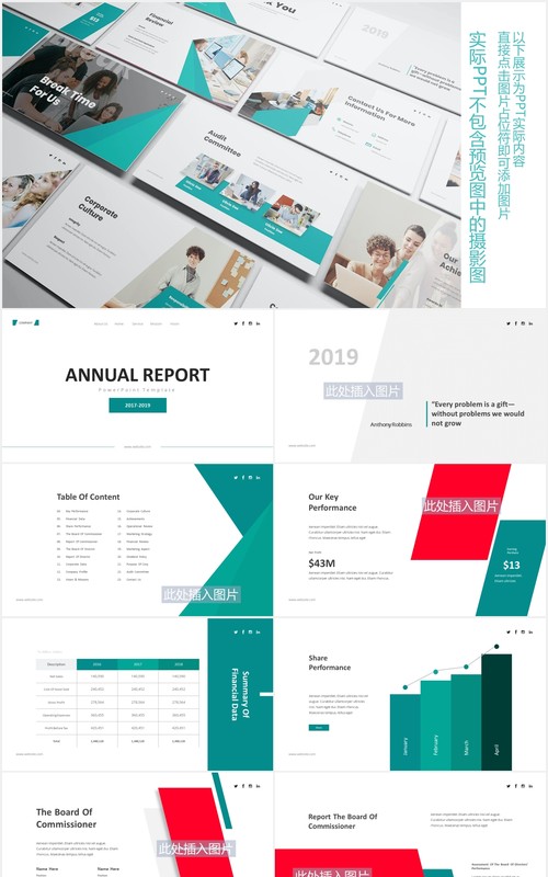企业年度报告PPT图片排版素材Annual Report Powerpoint Template