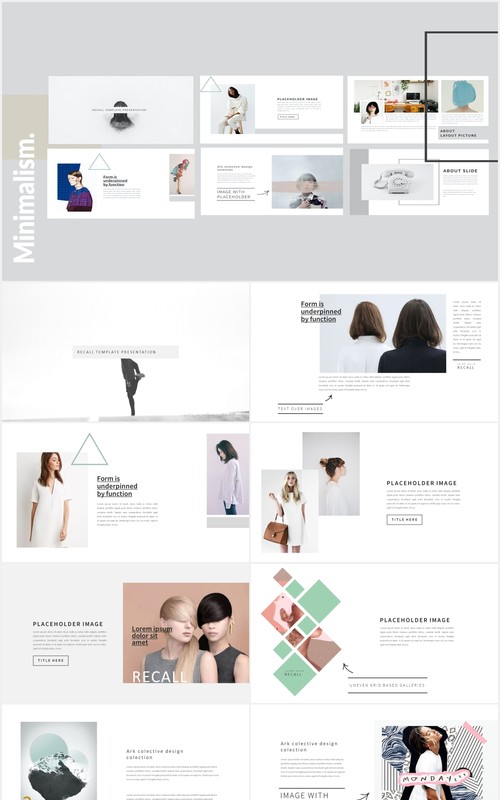 清新简洁工作展示PPT模板Minimalism Clean Powerpoint