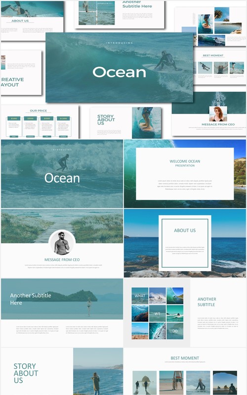 海洋多功能图片展示PPT模板Ocean Multipurpose PPT