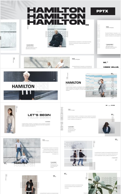商业公司产品展示PPT模板HAMILTON - Powerpoint Business Corporate