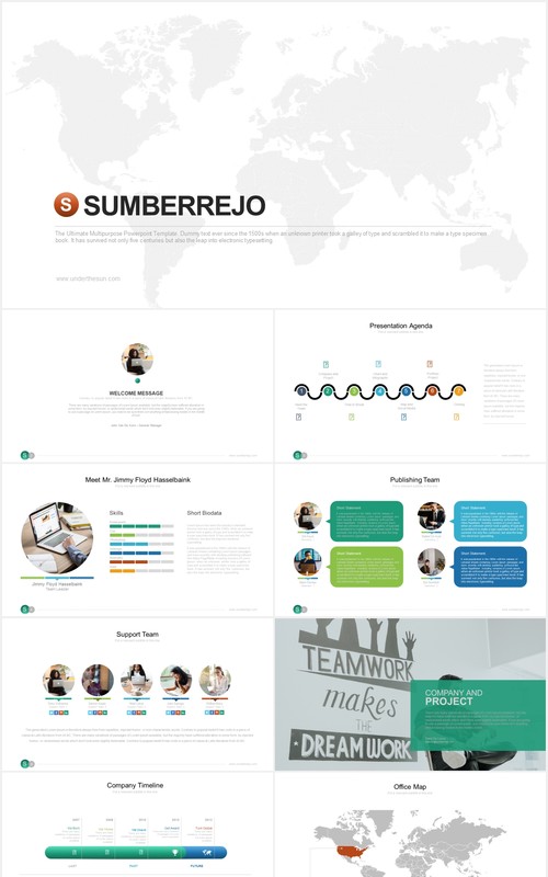 简约商务工作汇报可视化图表PPT模板sumberrejo powerpoint