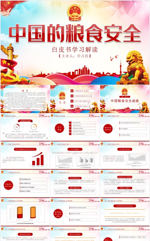 中国的粮食安全白皮书学习解读党建PPT模板