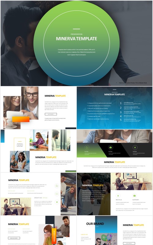 商务公司宣传介绍PPT模板minerva powerpoint template