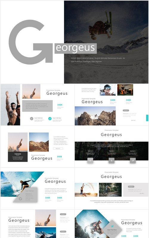 国外健身极限运动PPT模板Georgeus Powerpoint Template