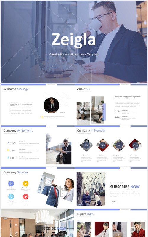 高端商务工作计划总结报告国外PPT模板zeigla powerpoint template