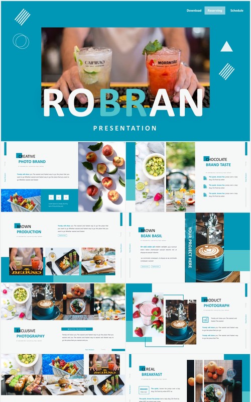 蓝色国外公司通用PPT模板Robran - Powerpoint Template