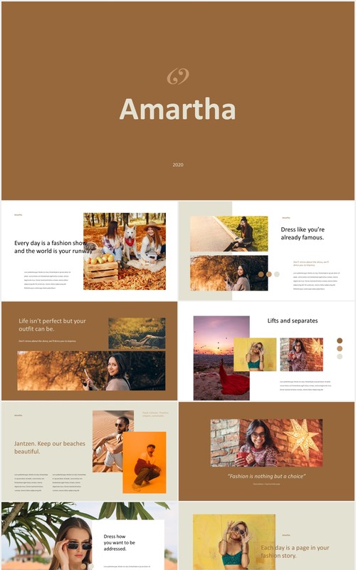 时尚摄影宣传展示PPT模板Amarta - Look Book Style Powerpoint
