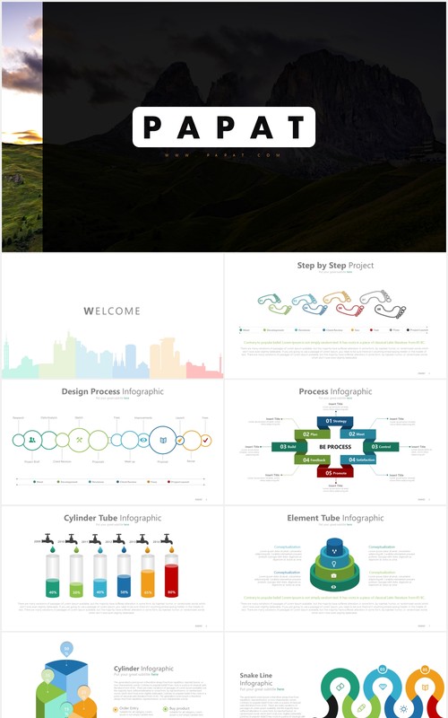 商务拼图工作通用PPT信息图表模板素材pappat powerpoint template