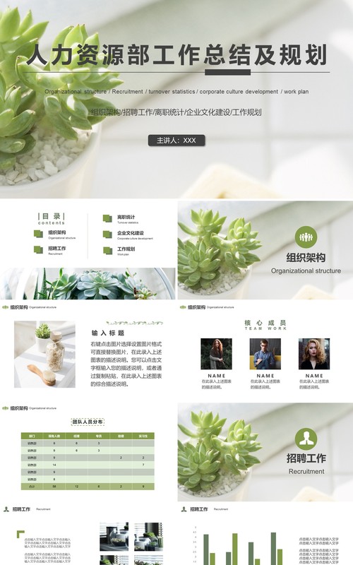 人力资源工作计划总结汇报PPT模板9