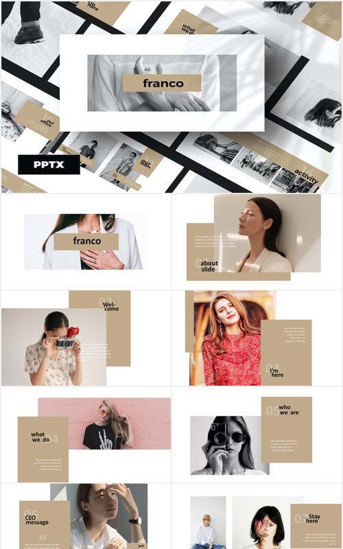 简约作品图片展示PPT模板Franco - Powerpoint Template