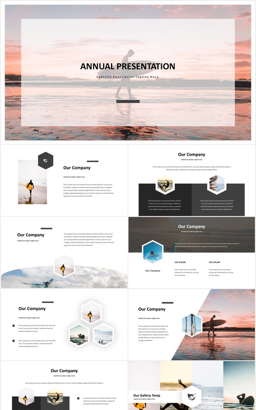 国外年度工作报告PPT模板Annual Powerpoint Template