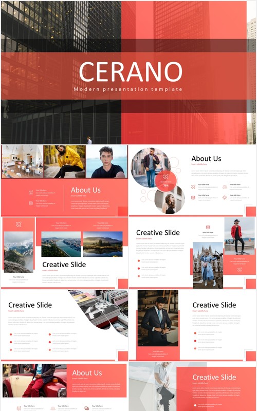 红色个人工作述职报告竞聘简历PPT模板cerano powerpoint template