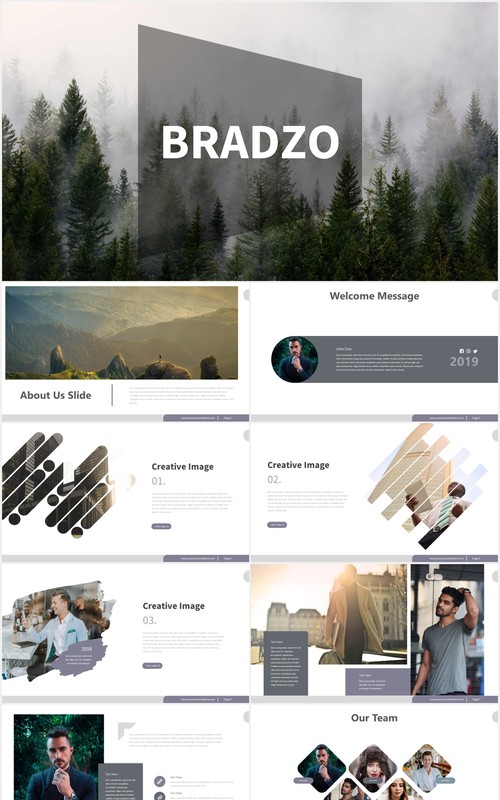 商务商业企业宣传介绍PPT模板bradzo powerpoint template