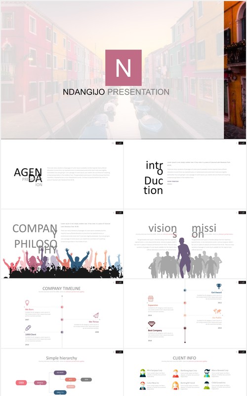 公司年终工作总结报告PPT信息图表模板ndangijo powerpoint