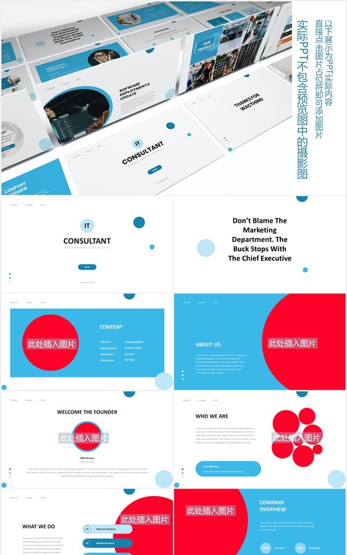 IT顾问工作报告PPT图片排版素材IT Consultant Powerpoint Template