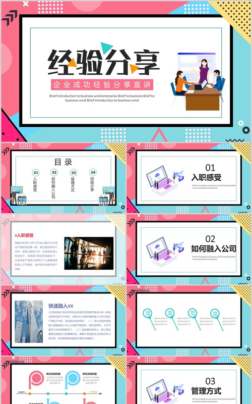 孟菲斯风格企业成功经验分享宣讲PPT模板