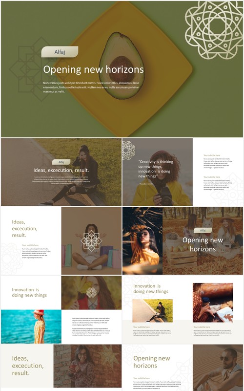 阿拉伯风格优雅时尚商务PPT模板Alfaj Elegant Arabic Theme Business