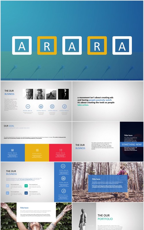 简约可视化信息图表PPT模板素材arara powerpoint template