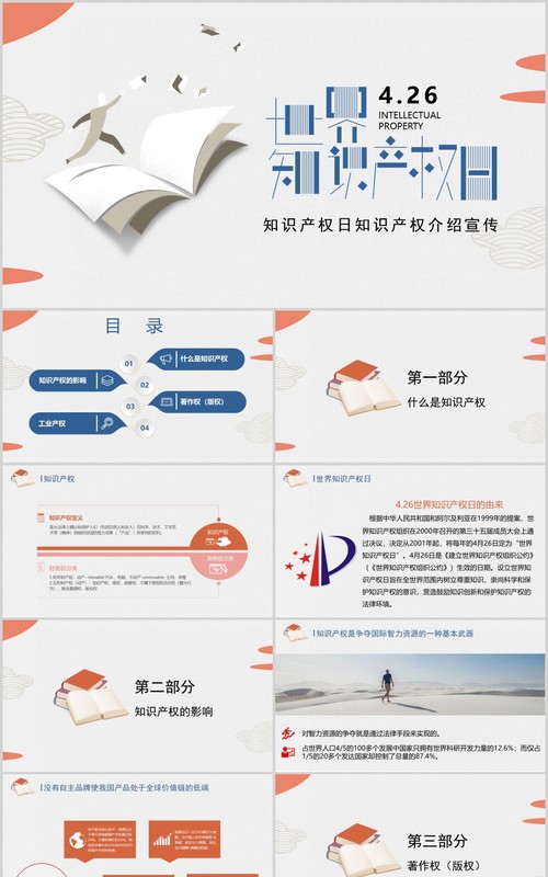 创意世界知识产权日宣传PPT模板