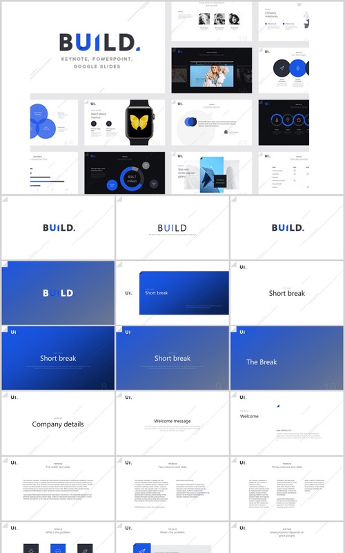 深浅双排版PPT图片模板BUILD PowerPoint Presentation Template (Light)