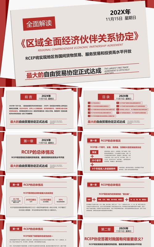 解读区域全面经济伙伴关系协定PPT模板