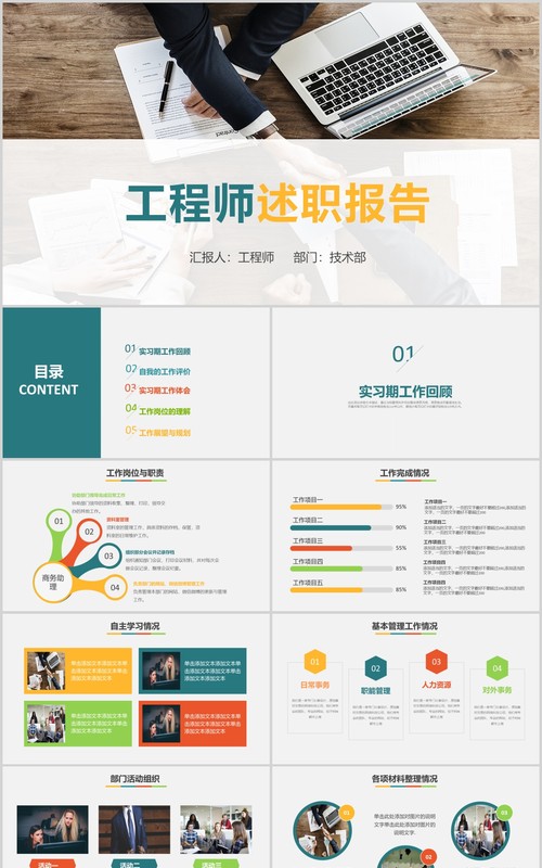 软件开发工程师述职报告PPT模板