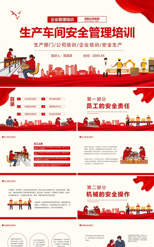 企业生产车间安全管理培训动态PPT模板