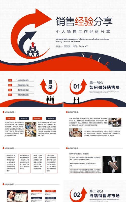 个人销售工作经验分享动态PPT模板