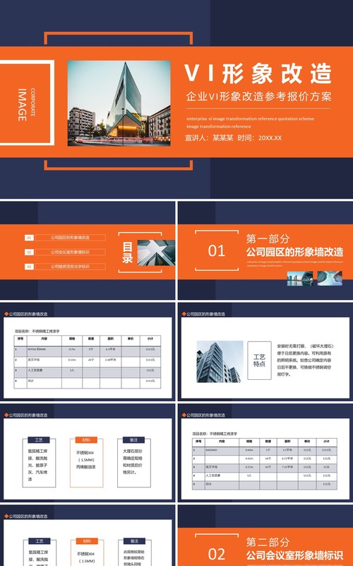 企业VI形象改造参考报价方案动态PPT模板