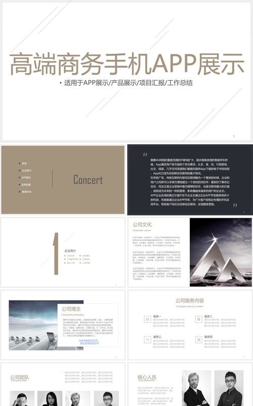 高端商务手机APP产品展示项目汇报PPT模板